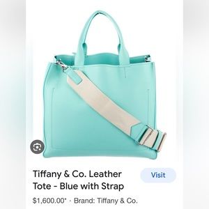 BNWOT TIFFANY LEATHER PURSE WITH CANVAS STRAP